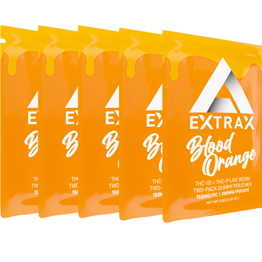Delta Extrax Gummies 300 mg - THCh - THCjd - Lights Out Blood Orange - (5 Pack) (2 pieces/pack)