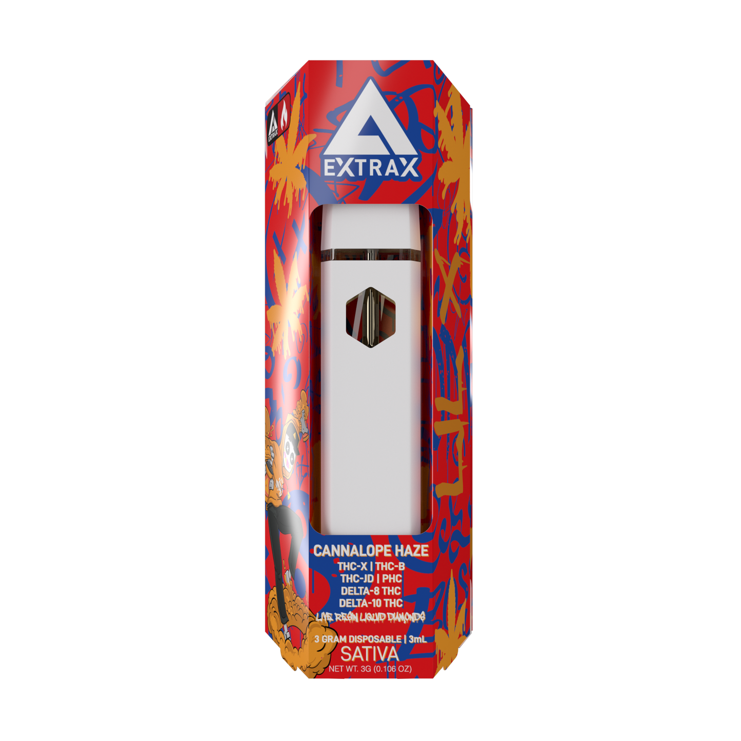 Delta Extrax 3G - Disposable Vape Pen - THC-X - THC-B - PHC - Cannalope Haze (Sativa)