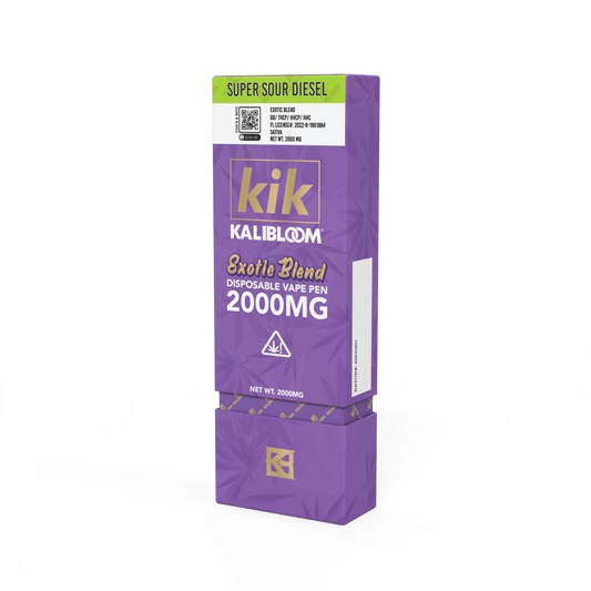 Kalibloom - KIK 2G Disposable Vape Pen - Exotic Blend - Super Sour Diesel (Sativa)