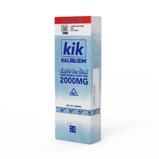 Kalibloom - KIK 2G Disposable Vape Pen - Exotic Ice Blend - Iced Mango Kush (Indica)