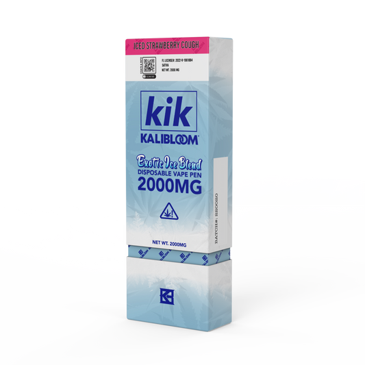 Kalibloom - KIK 2G Disposable Vape Pen - Exotic Ice Blend - Iced Strawberry Cough (Sativa)