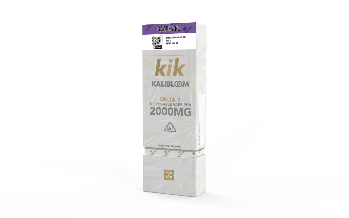 Kalibloom - KIK 2G Disposable Vape Pen - Delta 8 - Grape Ape (Sativa)