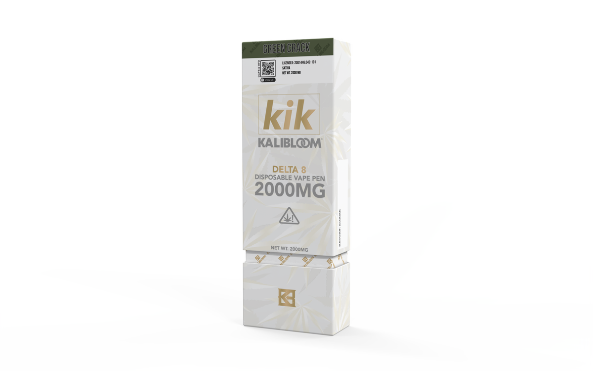 Kalibloom - KIK 2G Disposable Vape Pen - Delta 8 - Green Crack (Sativa)