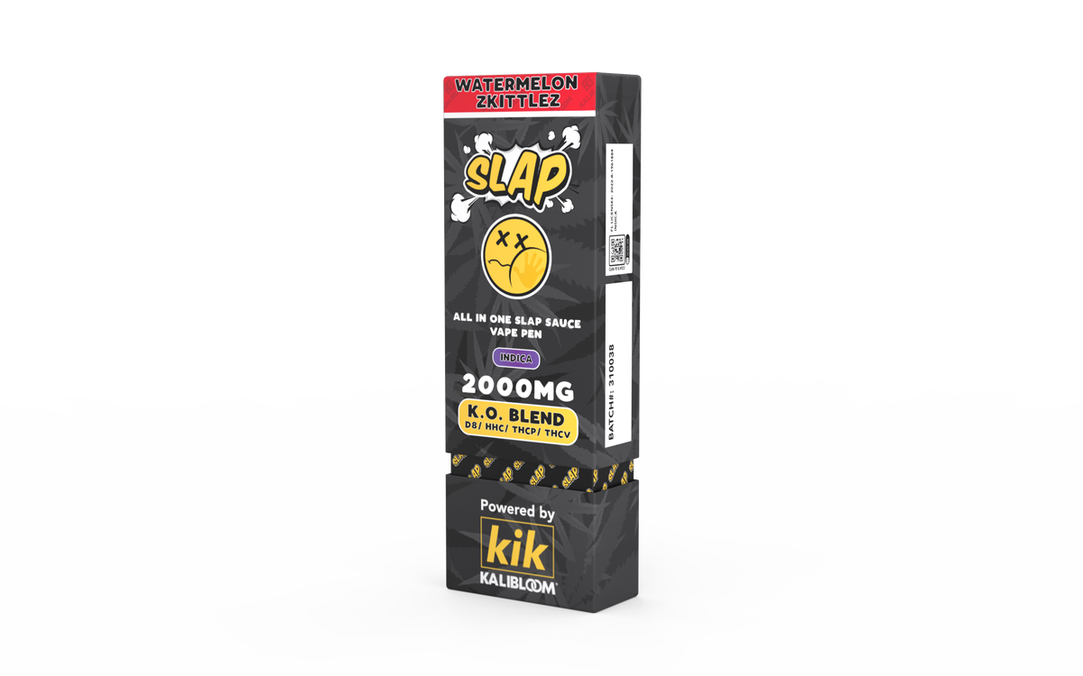 Kalibloom - KIK 2G Disposable Vape Pen - Slap K.O. Blend - Watermelon Zkittlez (Indica)